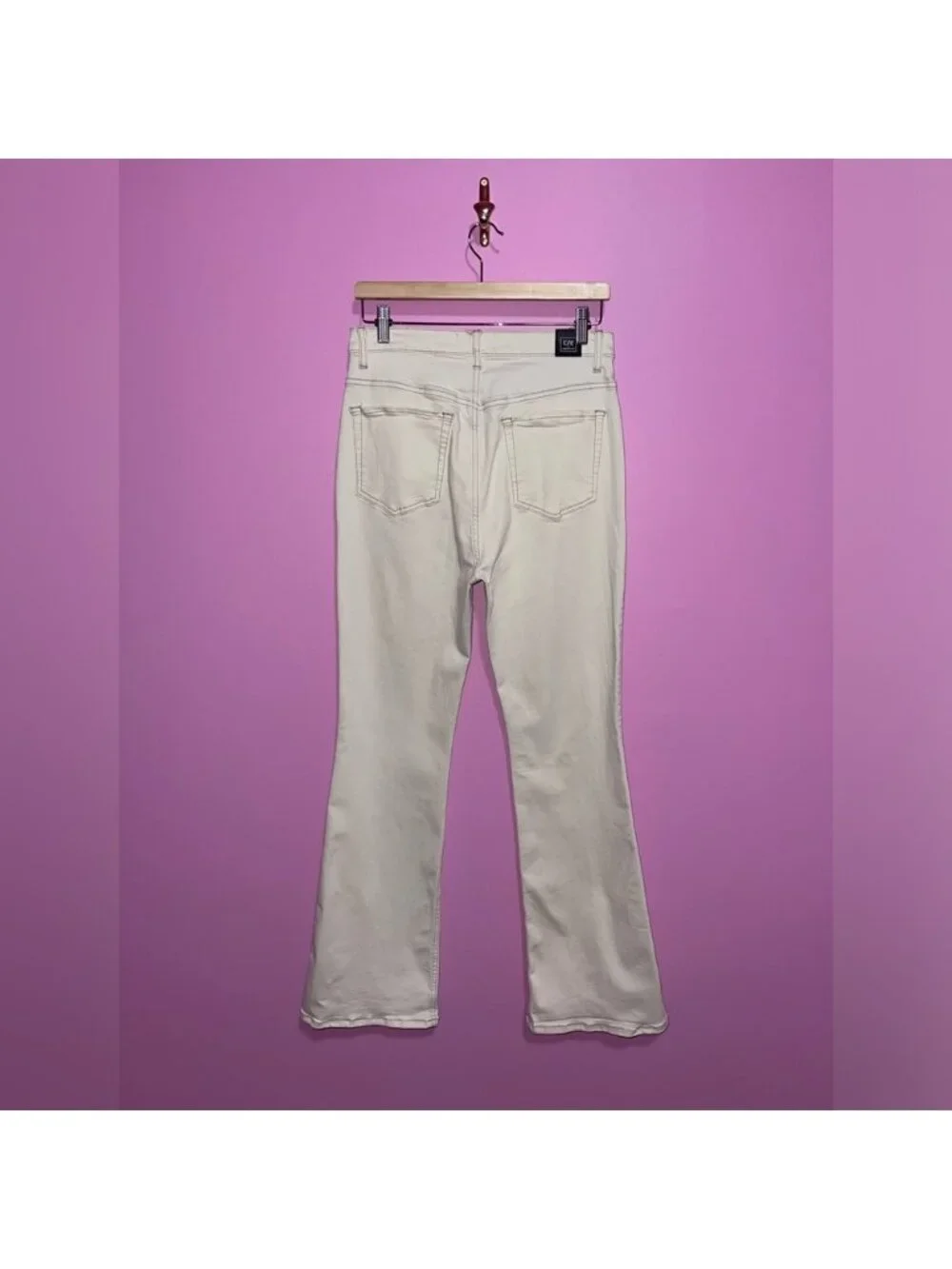 Current/Elliott Jeans Women’s Size 31 Off-White Denim Bootcut High Waisted - Picture 7 of 11